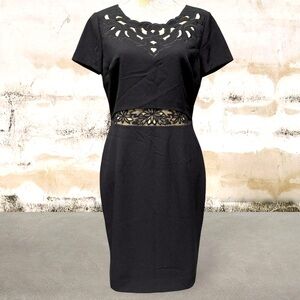 Antonio Melani Right Above The Knee Black & Gold Cutout Dress Women’s SZ 10.